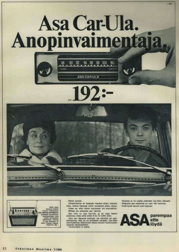 ASA Car ULA Anopinvaimentaja nännimankka radio soitin stereo auto