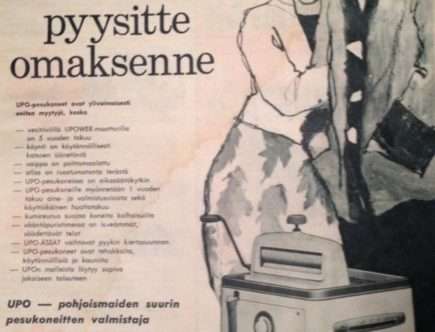 Säästäkää kättä UPO siniviiri pesukone