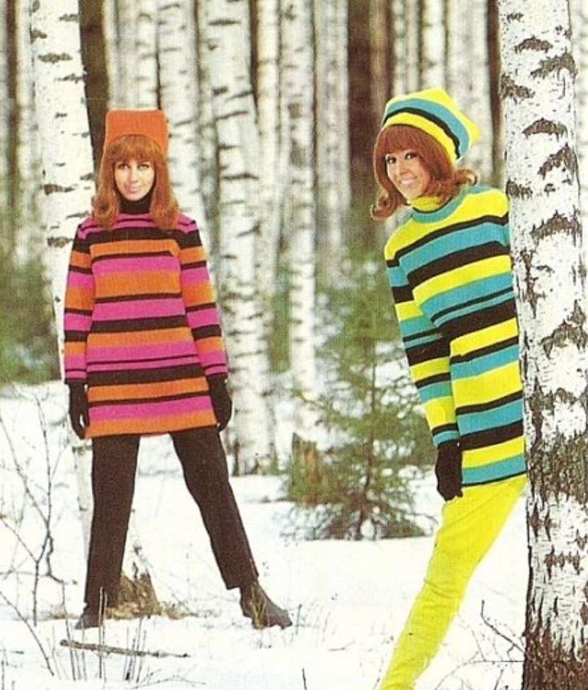 Nanso naiset vaatteet muoti värikkäät 70-luku
