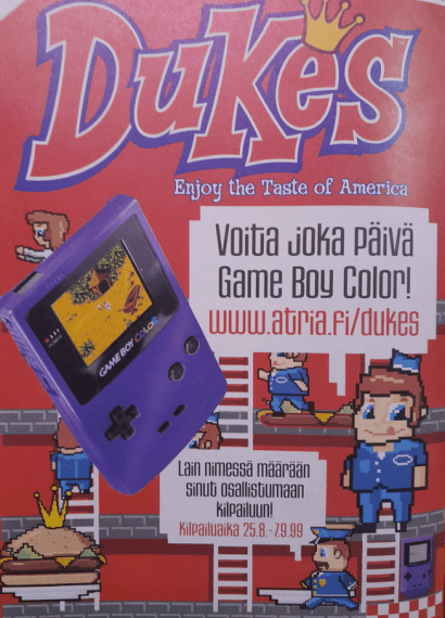 Dukes Game Boy Color Peli Konsoli Hot Dog