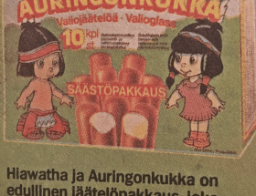Hiawatha ja auringonkukka jäätelöpuikot